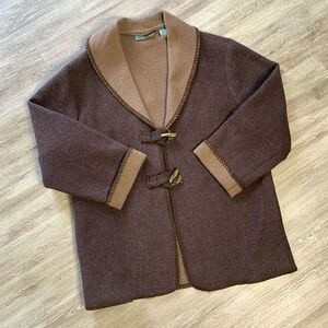 Vintage Bulgarian Wool Marsh Landing Toggle Button Blanket Coat